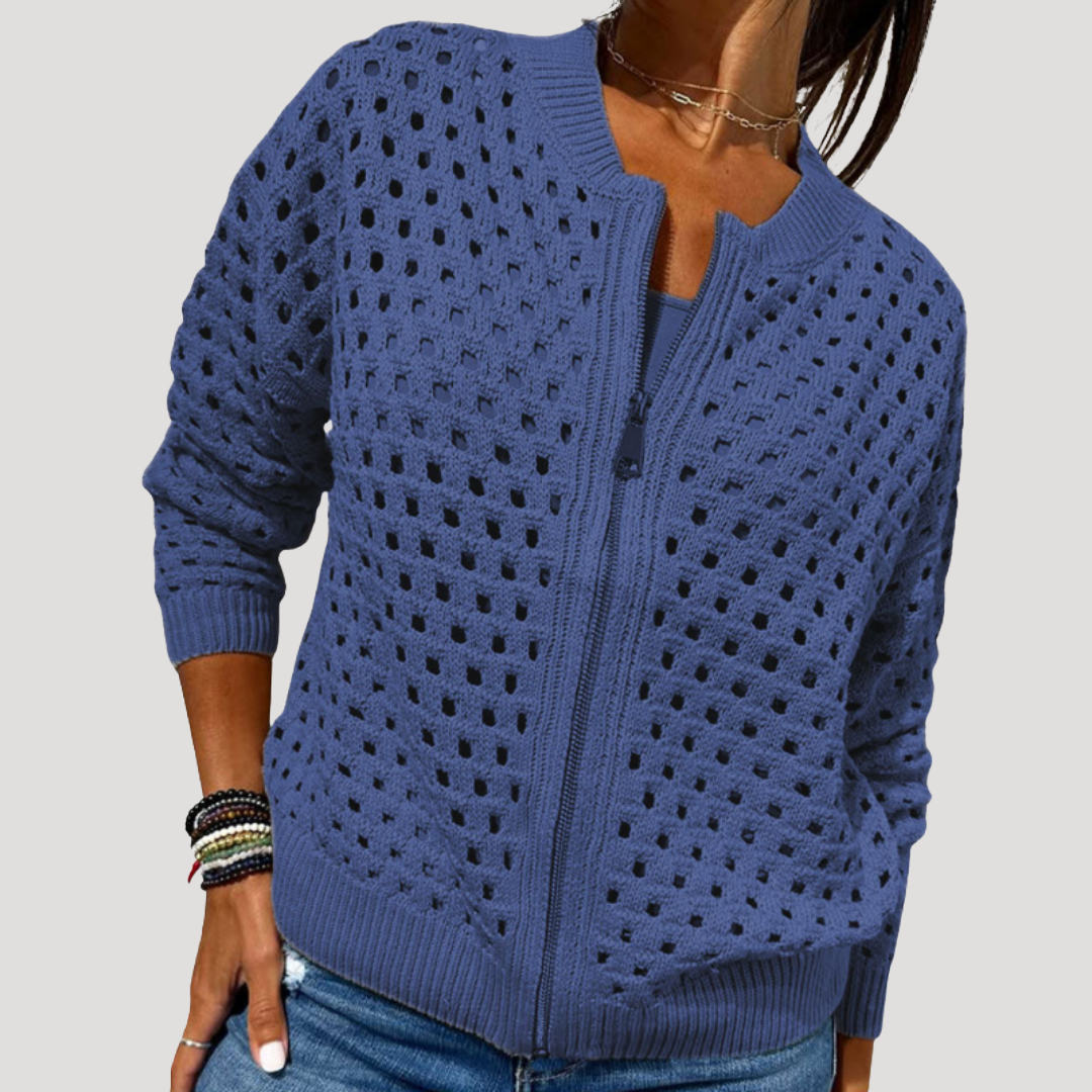 Vesalline - Textured Zip Through Knit Layer — view 6 of 6