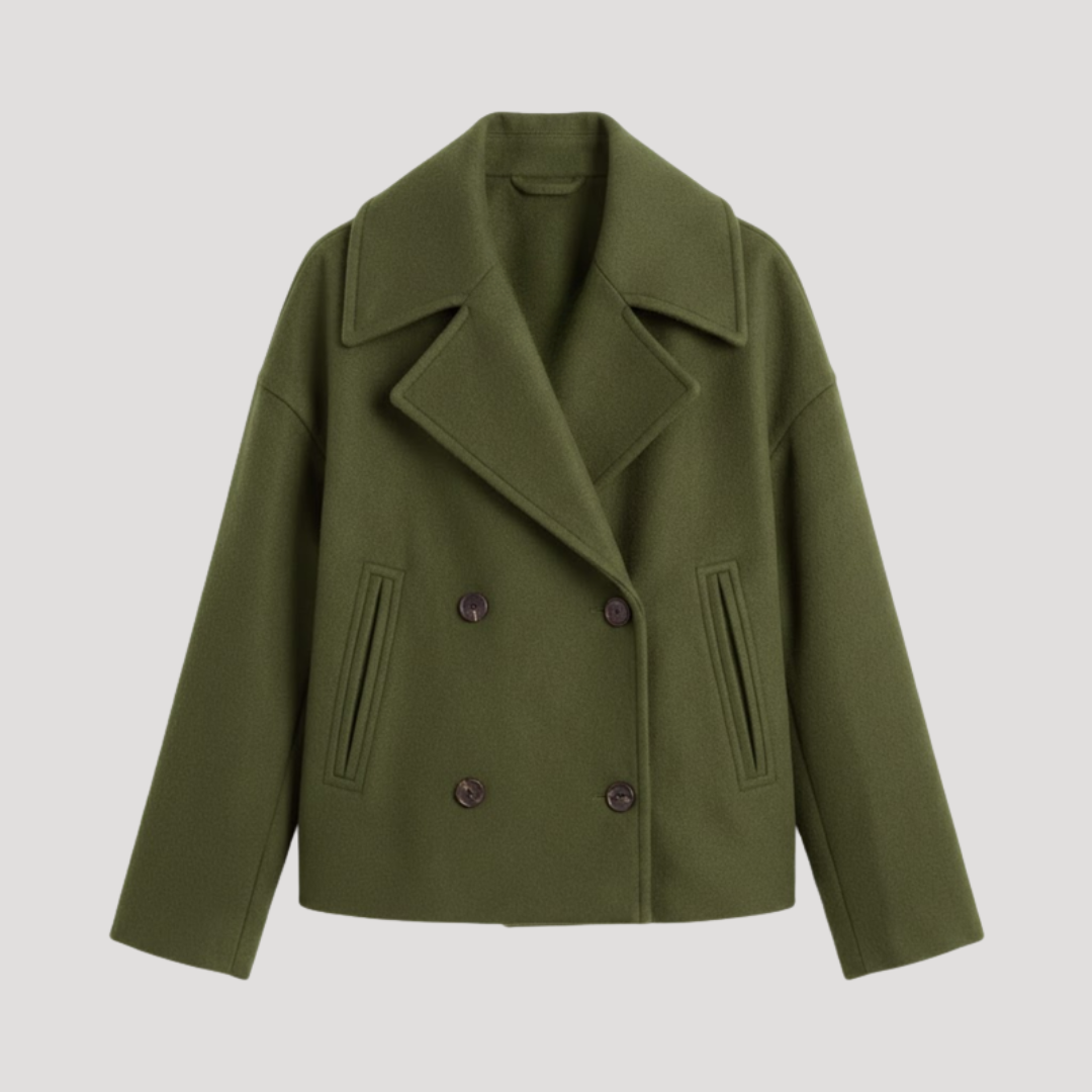 Vestura - Wool Pea Coat For Cooler Weather