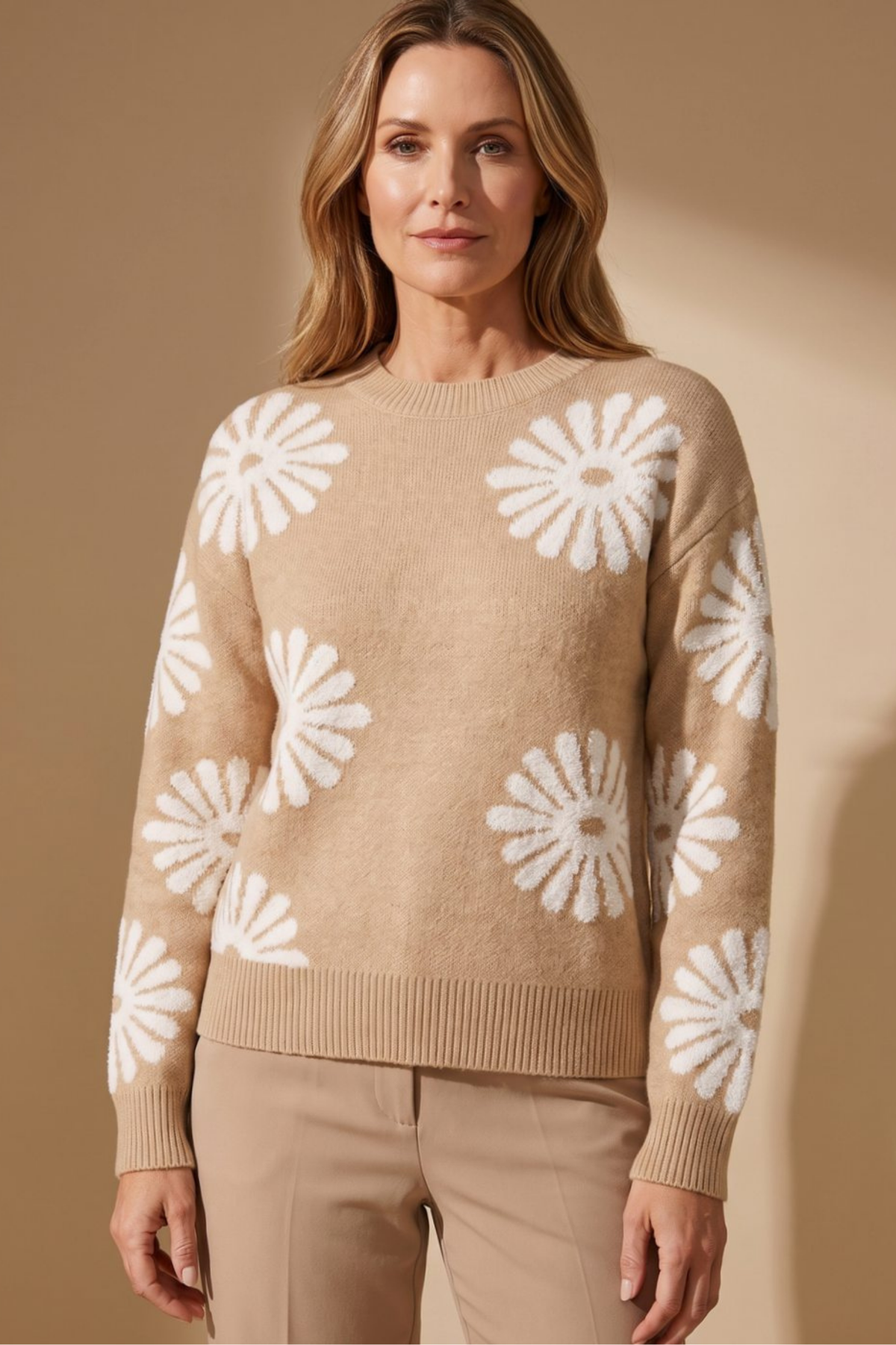 Wildbloom - Floral Patterned Relaxed Knit Jumper