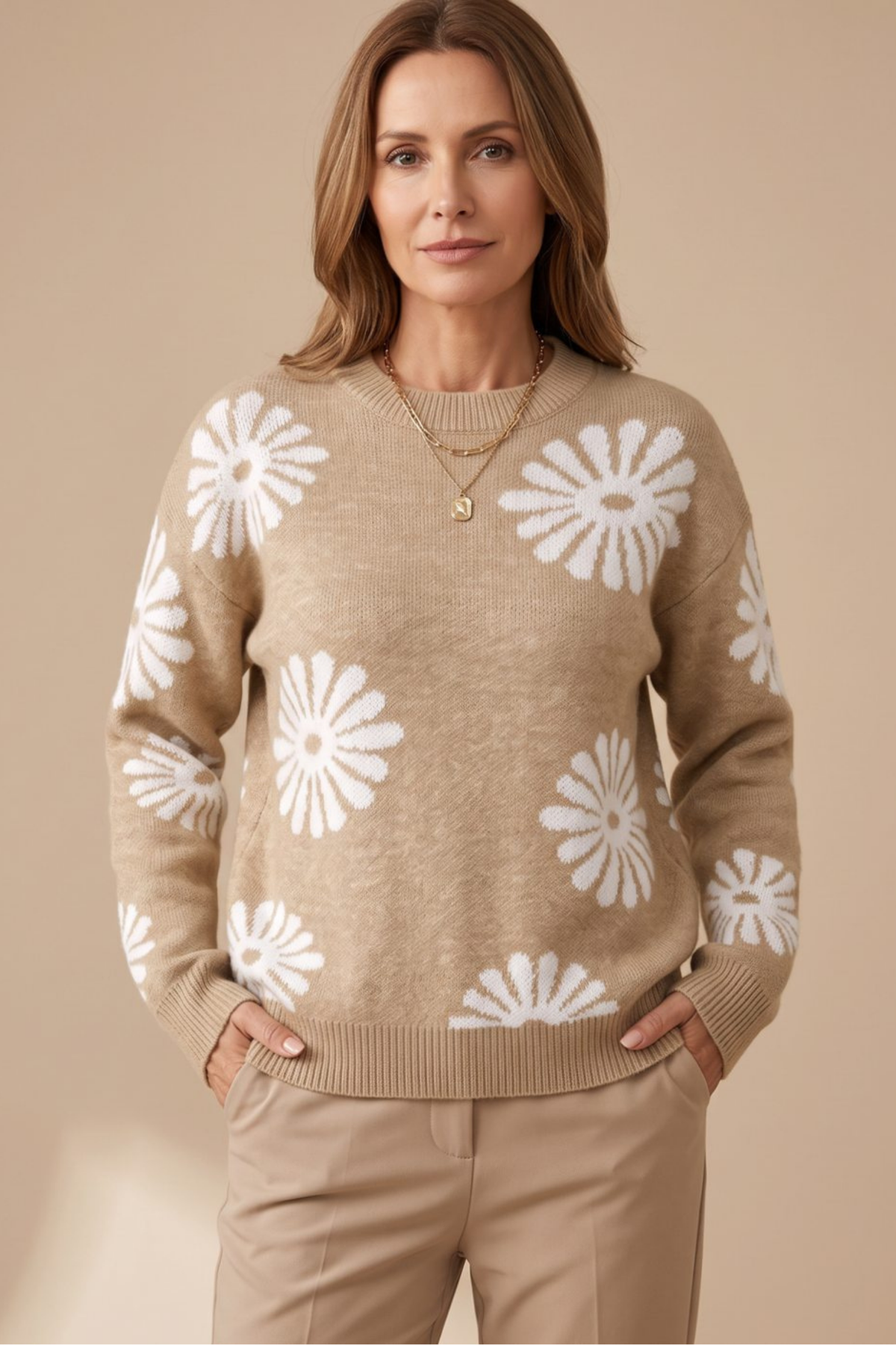 Wildbloom - Floral Patterned Relaxed Knit Jumper — view 2 of 6