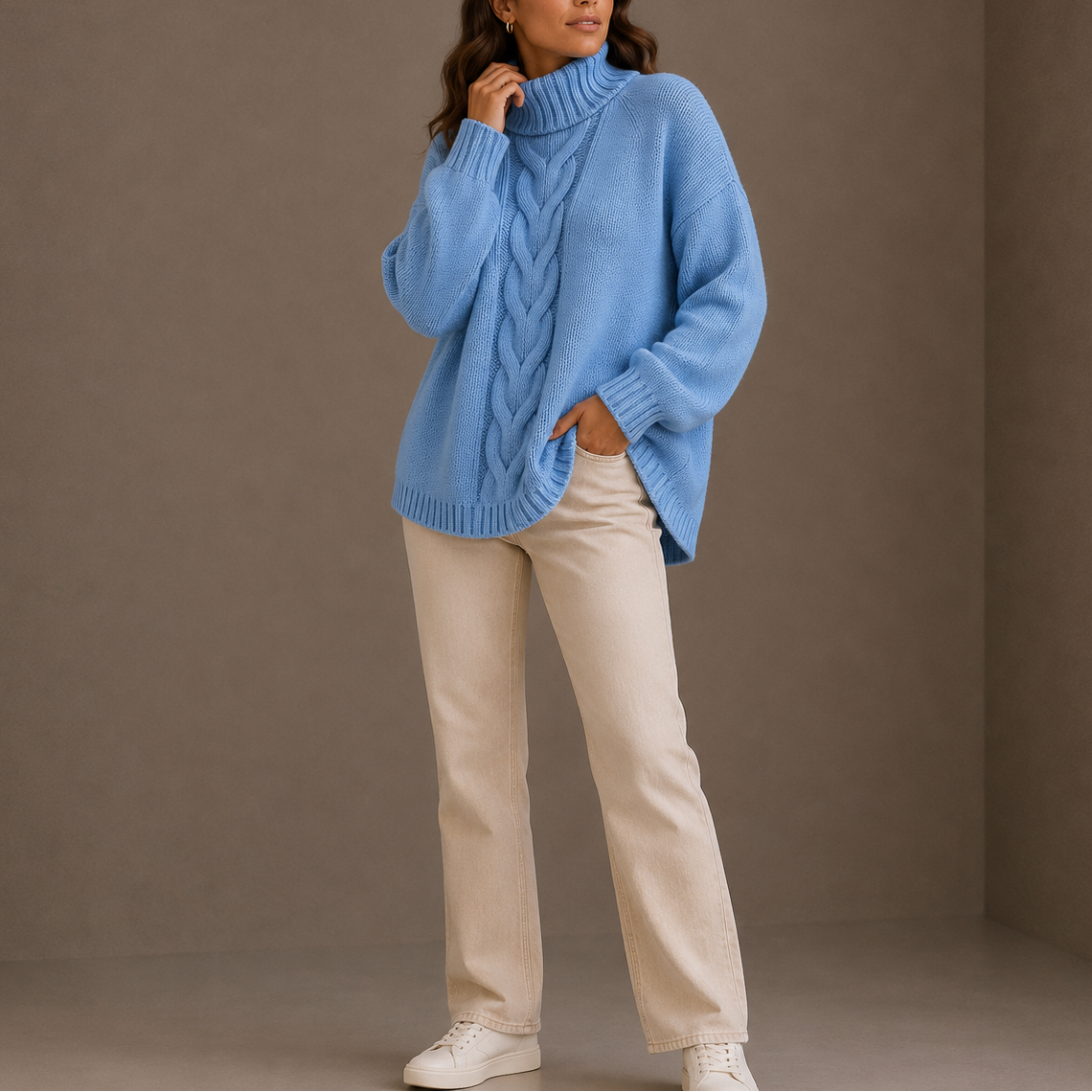 Wilmara - Chunky Roll Neck Knitted Sweater Cold Season Wear — view 2 of 6