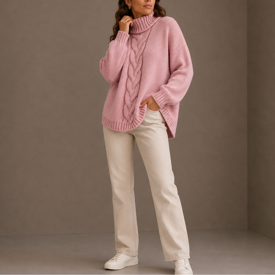 Wilmara - Chunky Roll Neck Knitted Sweater Cold Season Wear — view 3 of 6