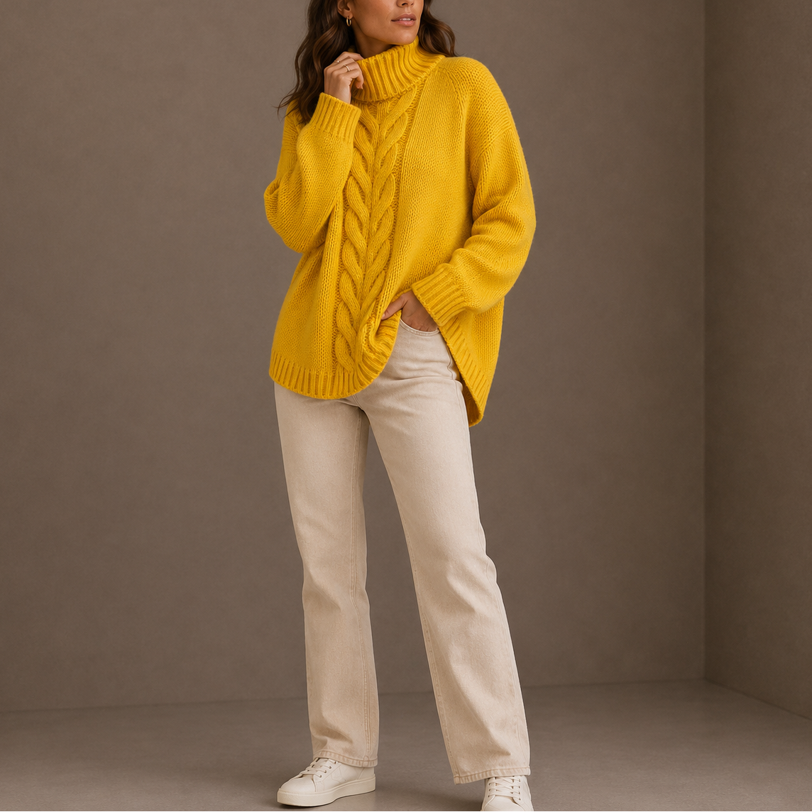 Wilmara - Chunky Roll Neck Knitted Sweater Cold Season Wear — view 4 of 6