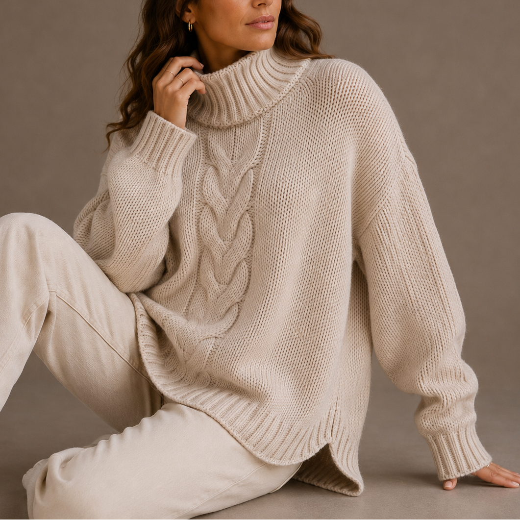 Wilmara - Chunky Roll Neck Knitted Sweater Cold Season Wear — view 6 of 6