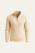 Wolmere - Cable Knit Half Zip Jumper Winter Layering