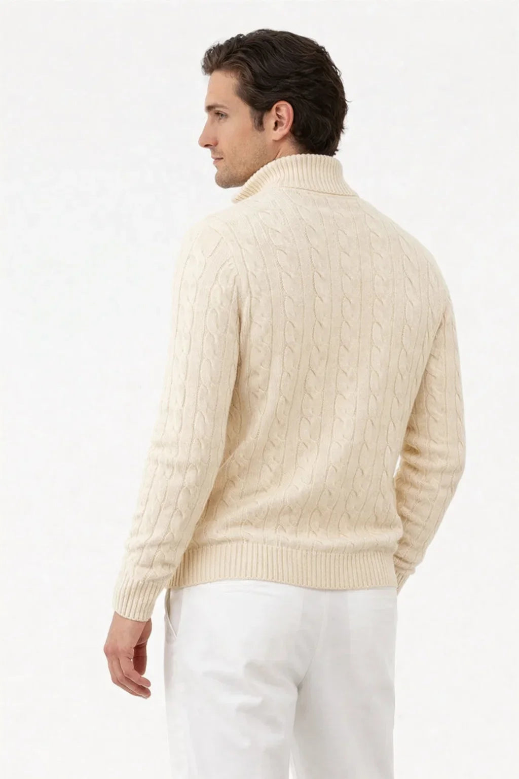 Wolmere - Cable Knit Half Zip Jumper Winter Layering — view 3 of 4