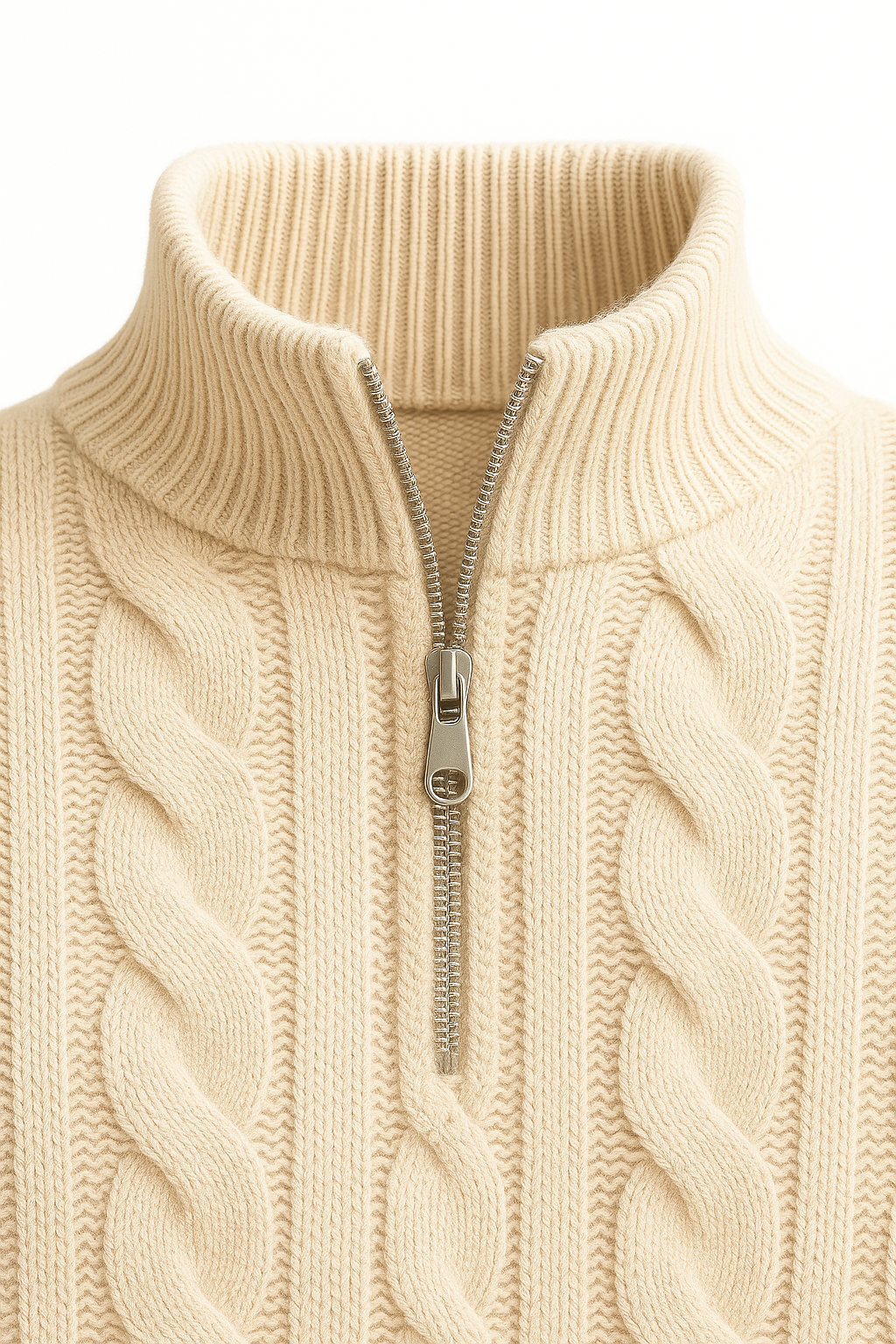 Wolmere - Cable Knit Half Zip Jumper Winter Layering — view 4 of 4