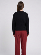 Womens Christmas Jumper Heart Print Crew Neck Long Sleeve Ribbed Cuffs — view 5 of 5
