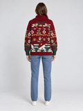 Womens Christmas Jumper Knitted Turtleneck Ruffled Festive Pattern — view 4 of 4