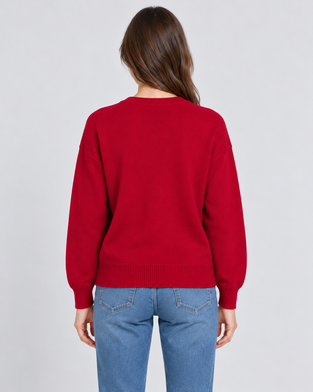 Womens Christmas Jumper Sequin Bow Knitted Crew Neck Long Sleeve — view 3 of 5