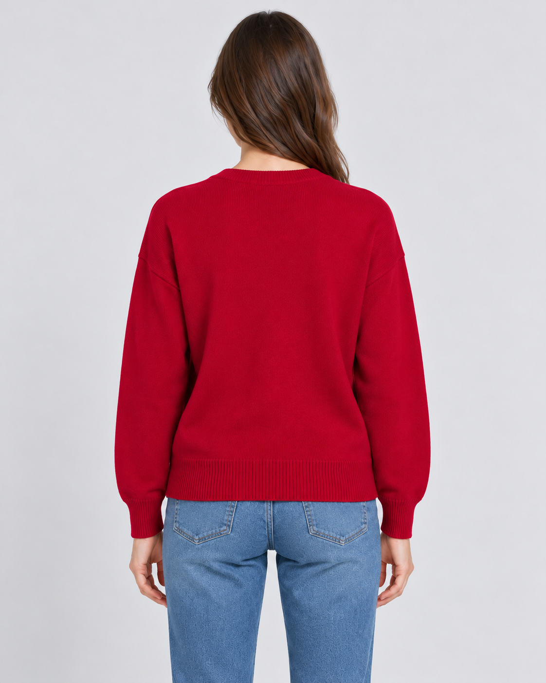 Womens Christmas Jumper Sequin Bow Knitted Crew Neck Long Sleeve — view 3 of 5