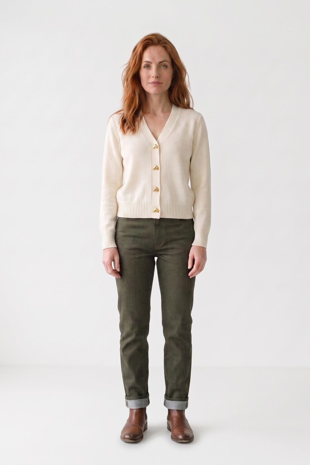 Corvette - Cropped V-Neck Cardigan Office And Weekend Layering — view 8 of 10