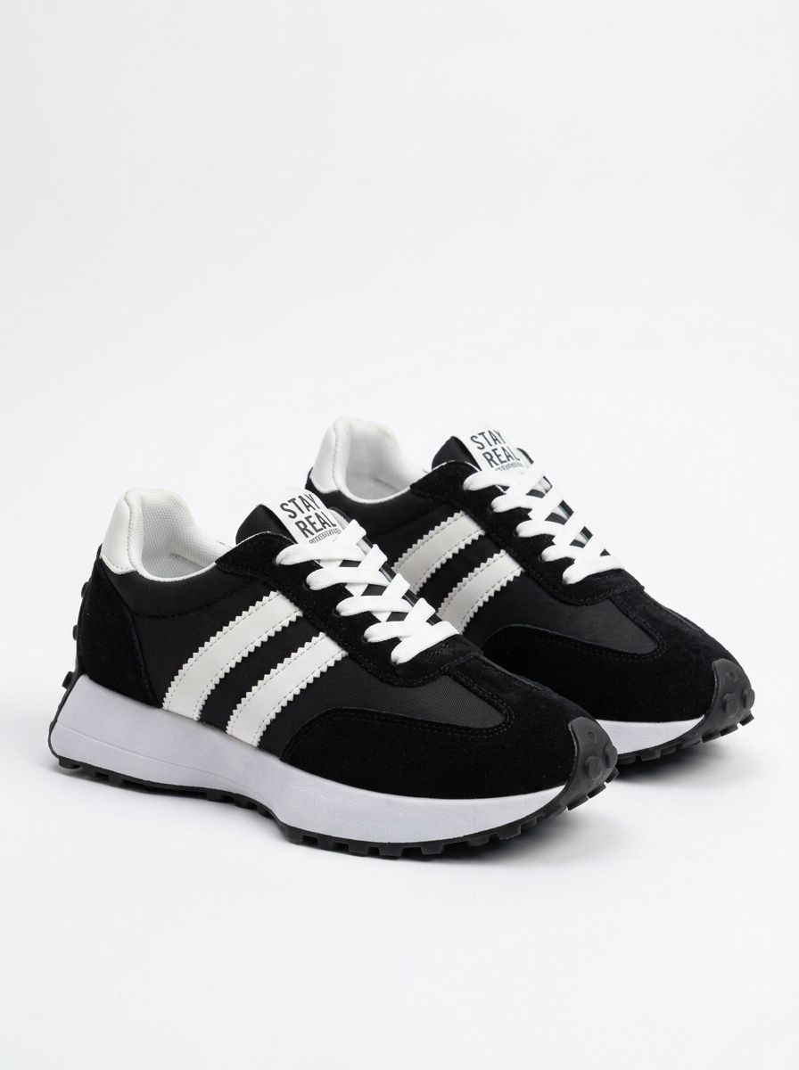 Womens Chunky Sole Trainers Lace-Up Low Top Sporty Sneakers — view 3 of 11