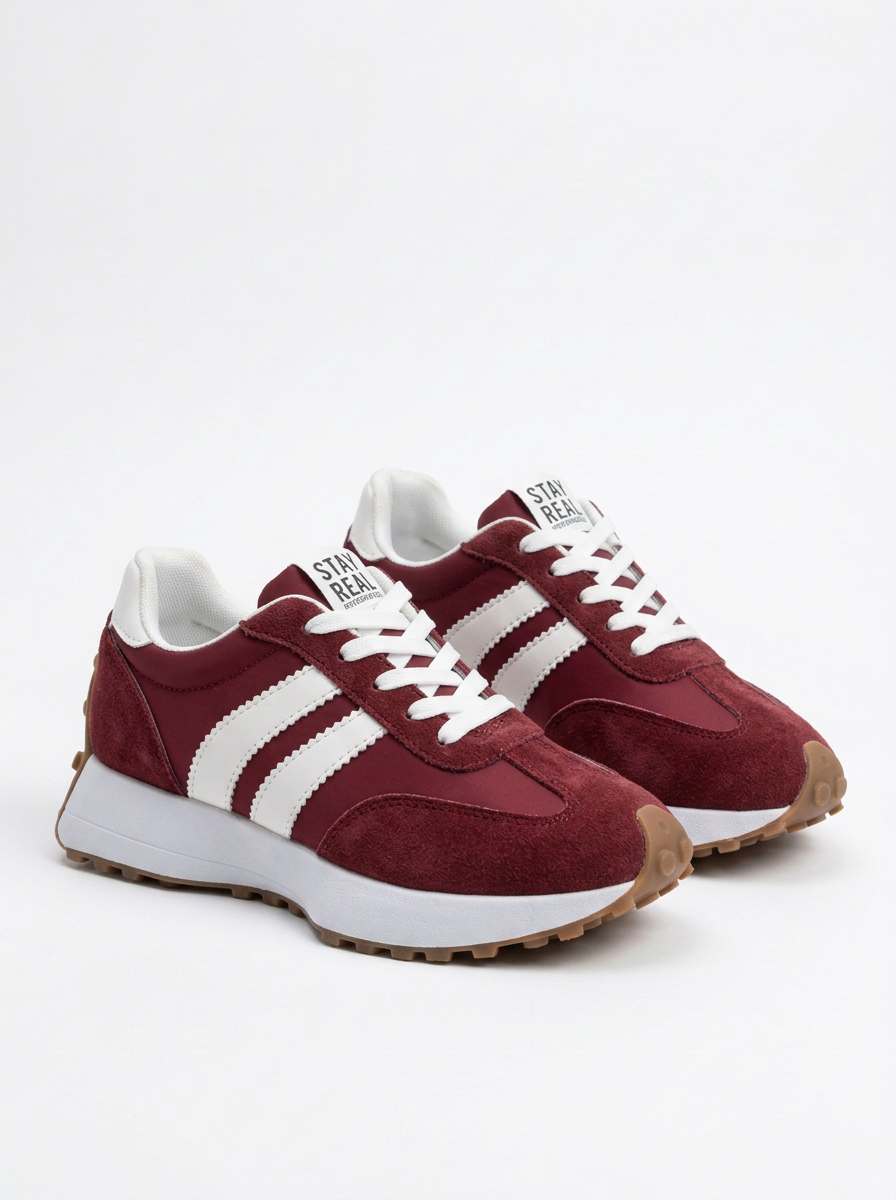 Womens Chunky Sole Trainers Lace-Up Low Top Sporty Sneakers — view 4 of 11
