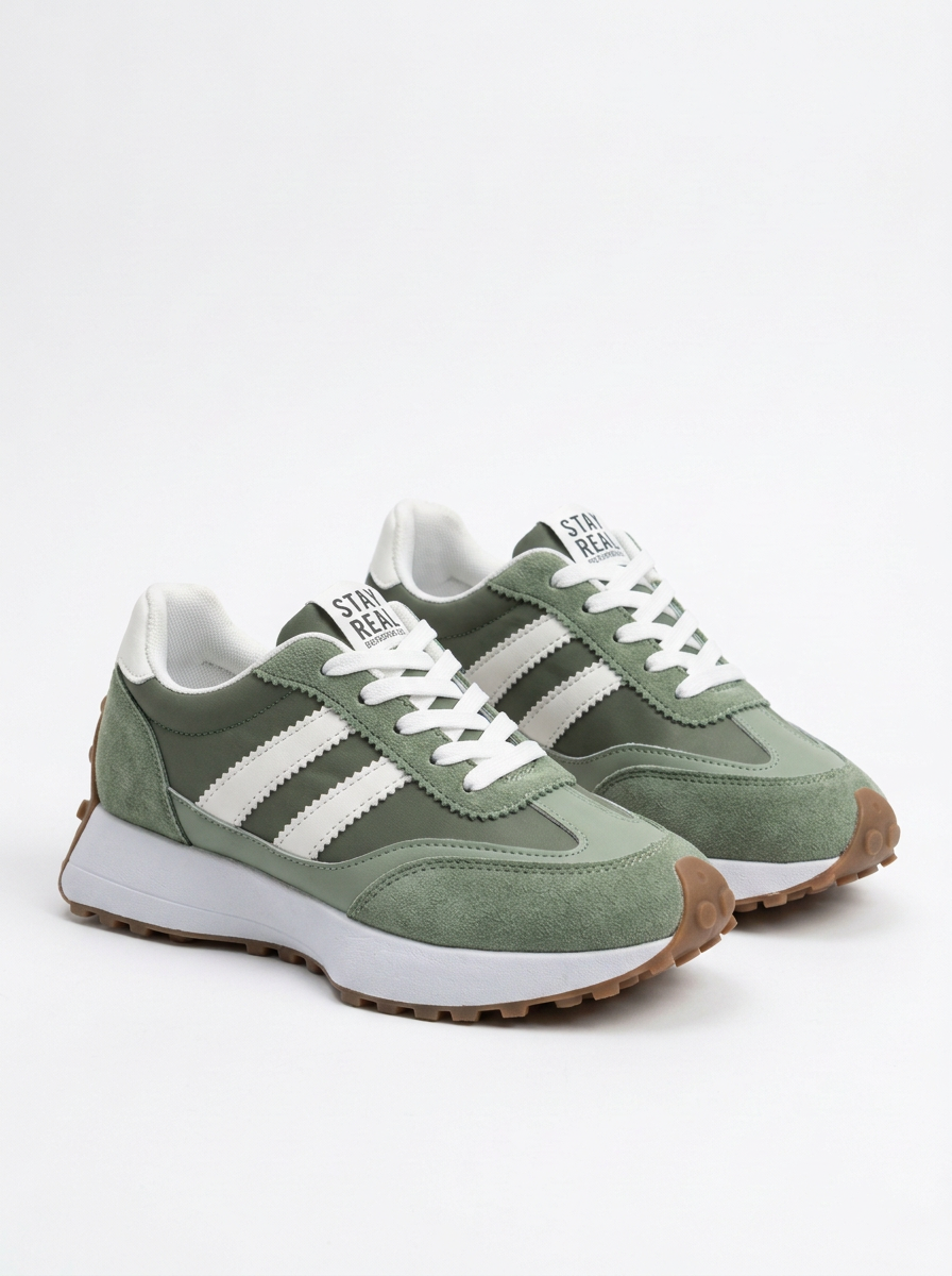 Womens Chunky Sole Trainers Lace-Up Low Top Sporty Sneakers — view 5 of 11