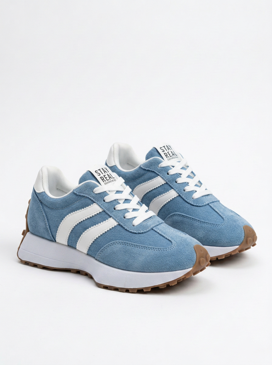 Womens Chunky Sole Trainers Lace-Up Low Top Sporty Sneakers — view 6 of 11