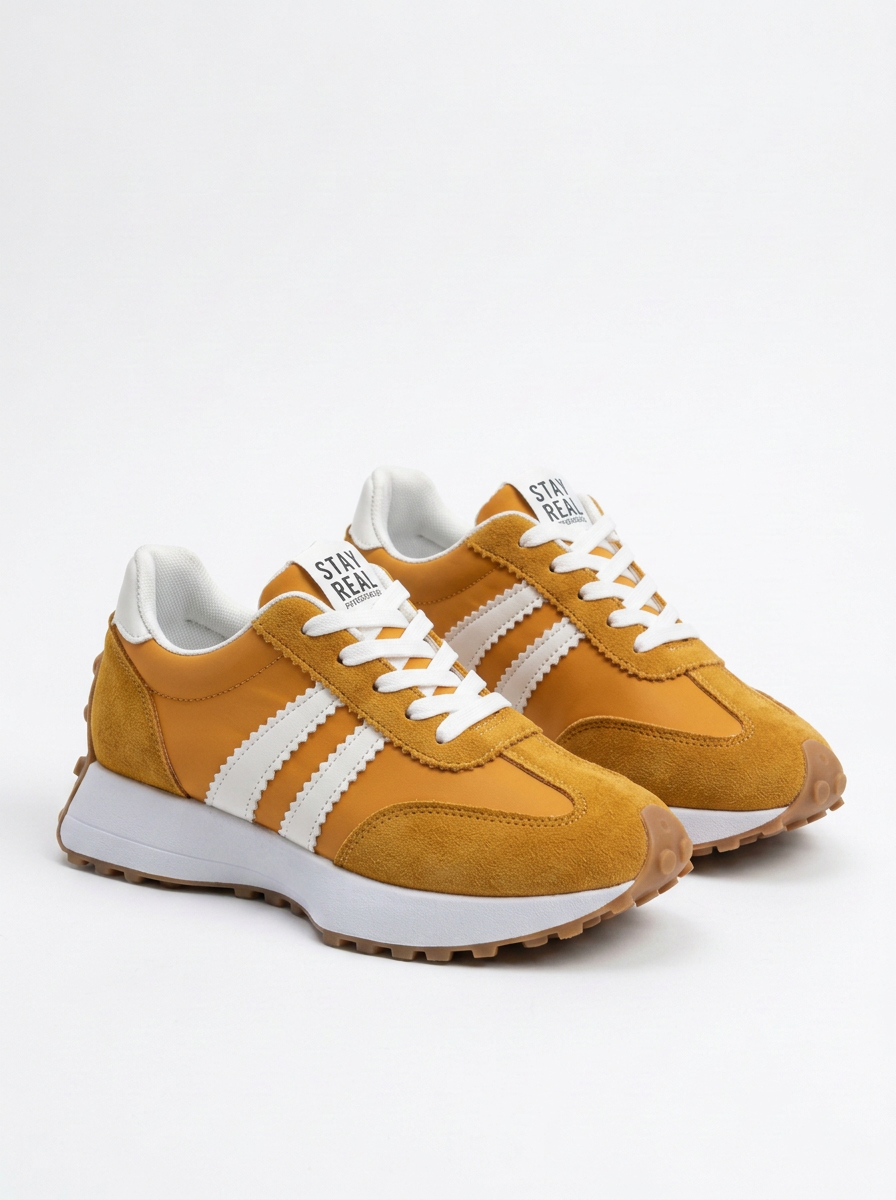Womens Chunky Sole Trainers Lace-Up Low Top Sporty Sneakers — view 9 of 11