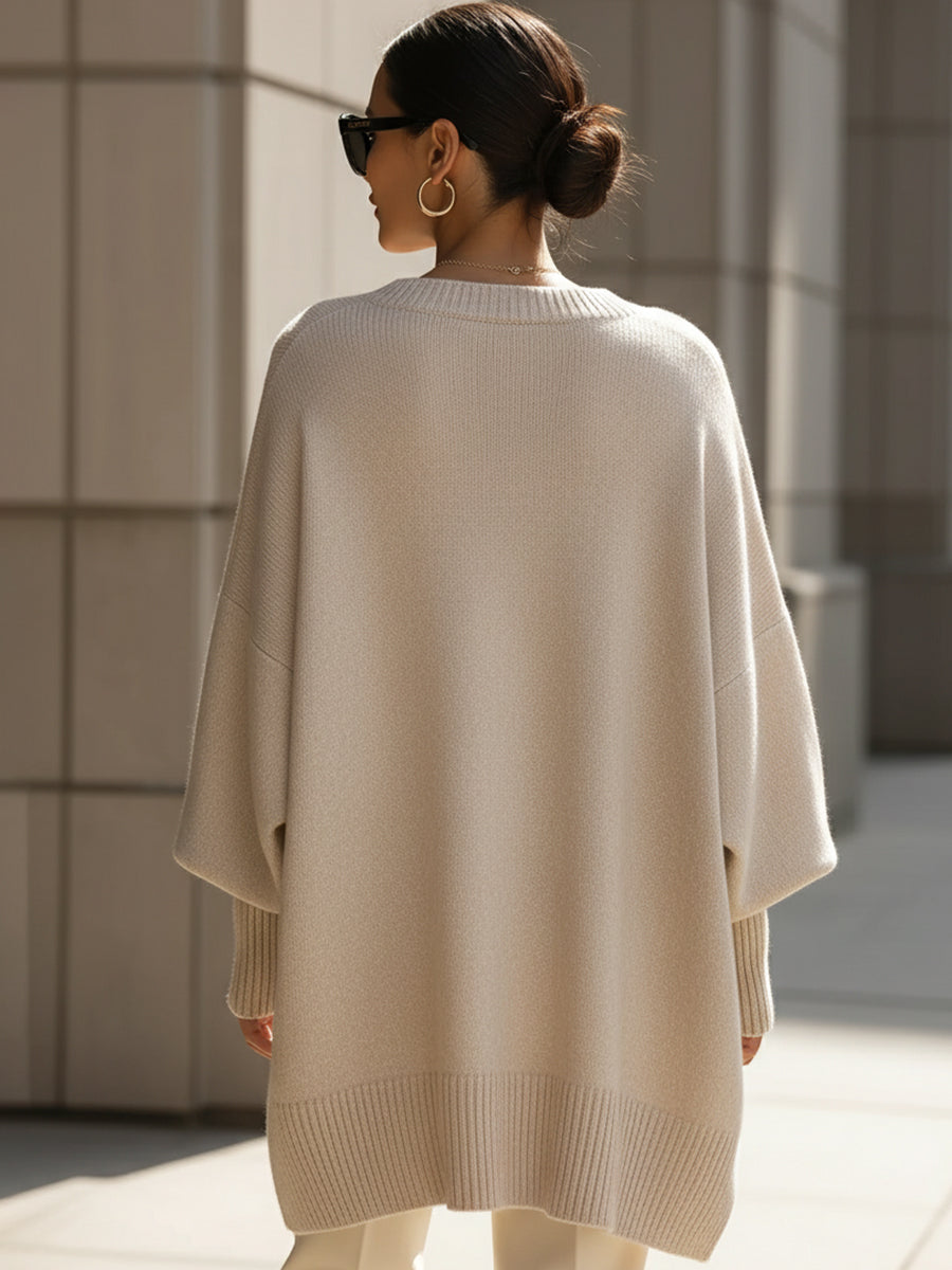 Wovella - Oversized Wool Blend Jumper Cold Weather Layering — view 4 of 10